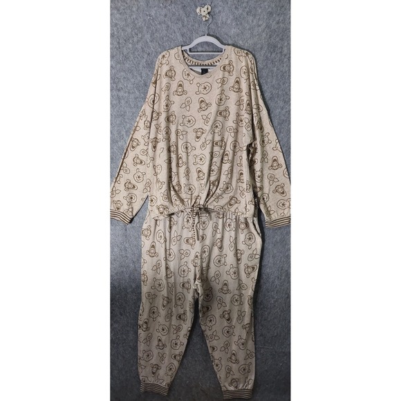 Disney Women Pajama Set Plus 2X Winnie The Pooh Loungewear Long Slv Shirt Pants - Picture 1 of 16